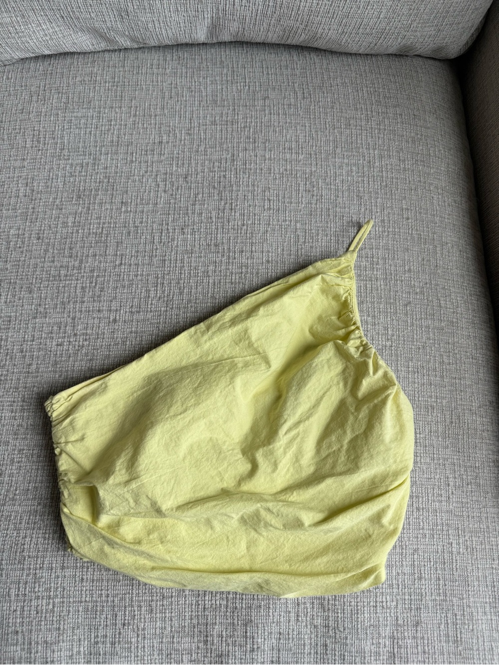 Zara Soft Lemon Yellow One-Shoulder Cami